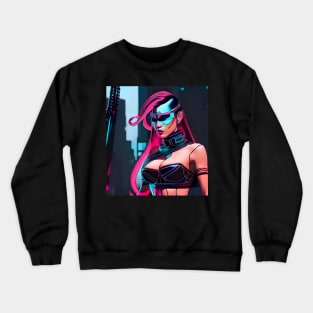 Cyberpunk Hotties (33) - Beautiful Sci fi Women Crewneck Sweatshirt